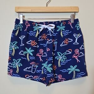 Chubbies Neon Lights Classic Swim Trunks Shortie 4” Inseam Mens Medium Flamingo
